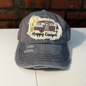 Gray Happy Camper Hat